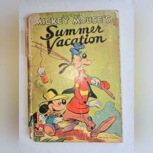 Micky Mouse's Summer Vacation Whitman Walt Disney 1948 Hardcover Book